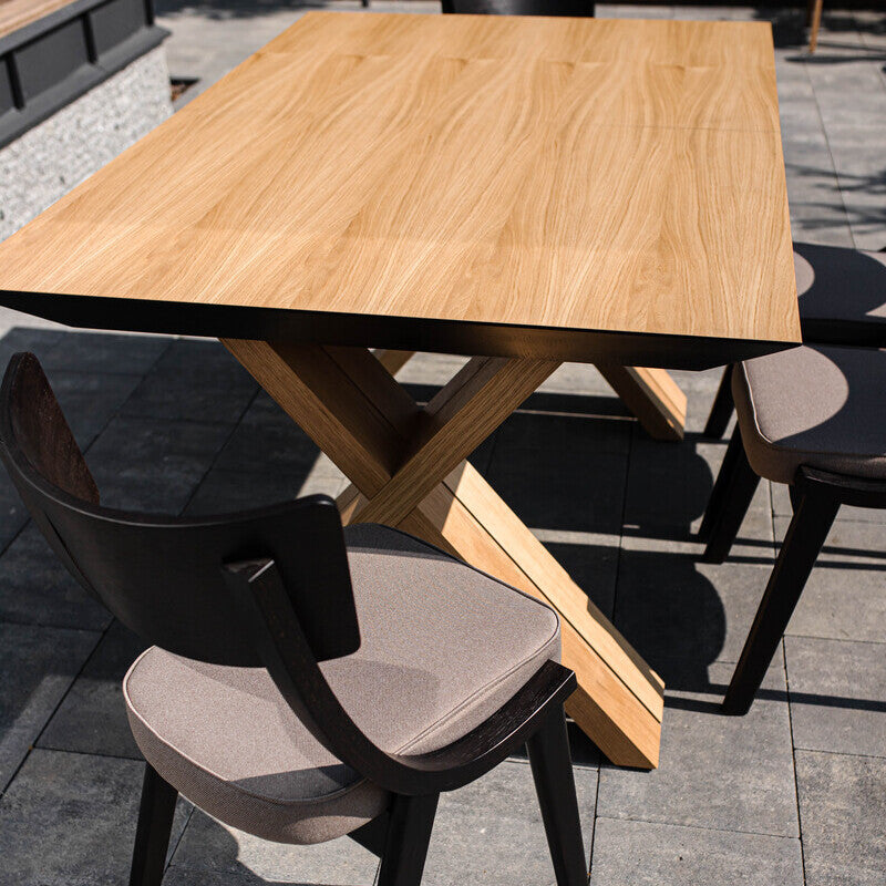 Solid wood dining table with wenge dining chairs