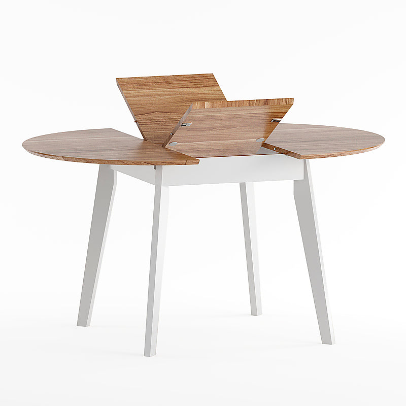 Round extendable dining table