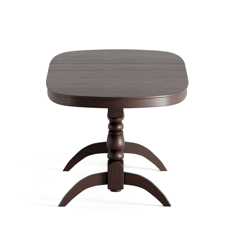 Oval solid wood dining table