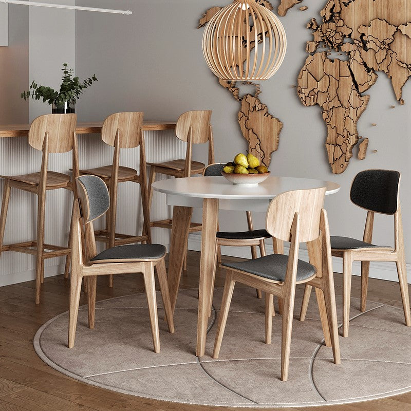 Round table with dining chairs