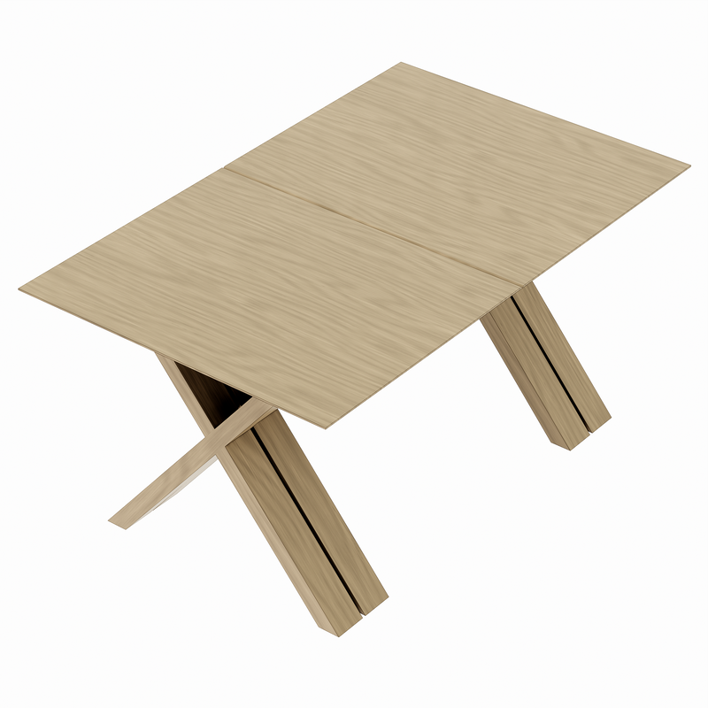 Rectangular extendable dining table
