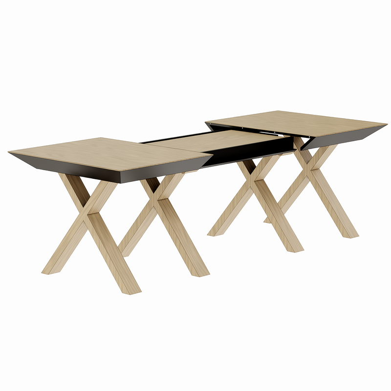 Extendable wooden dining table