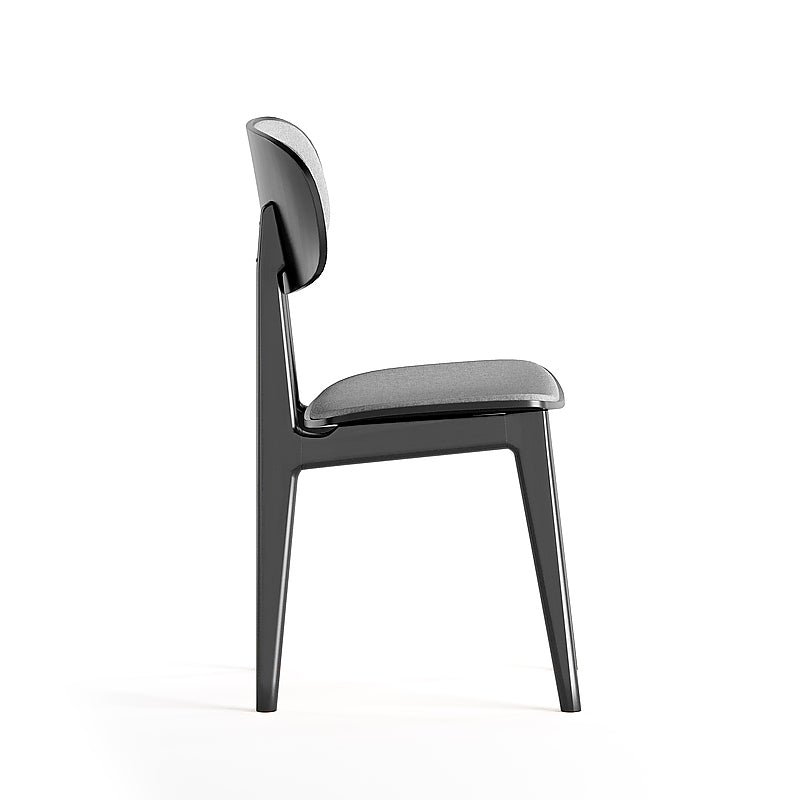 Black solid wood dining chair