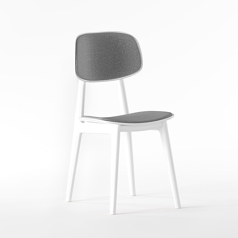 Modern white dining chair with cushion seat 