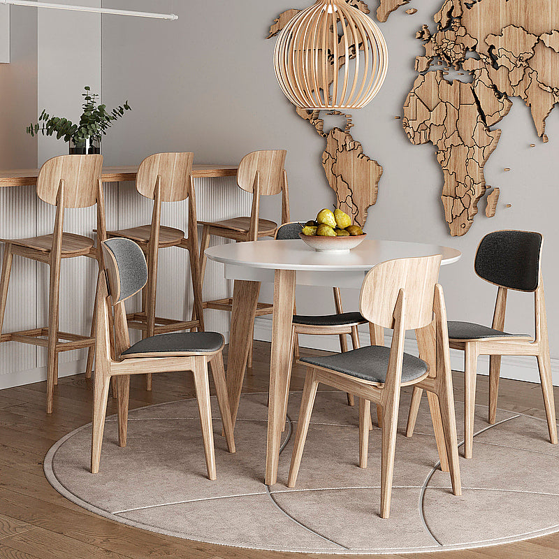 Round dining set for 4 people