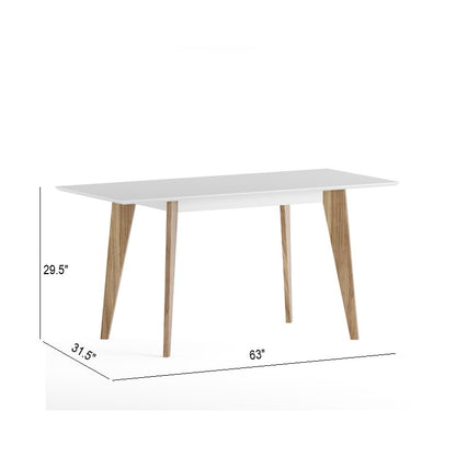 Dining table with white tabletop