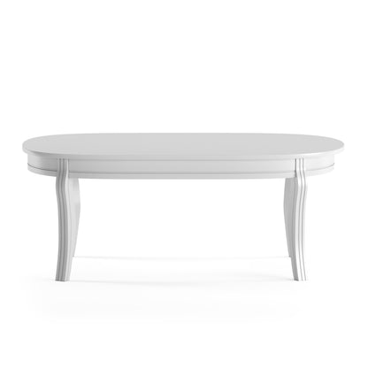 White oval dining table