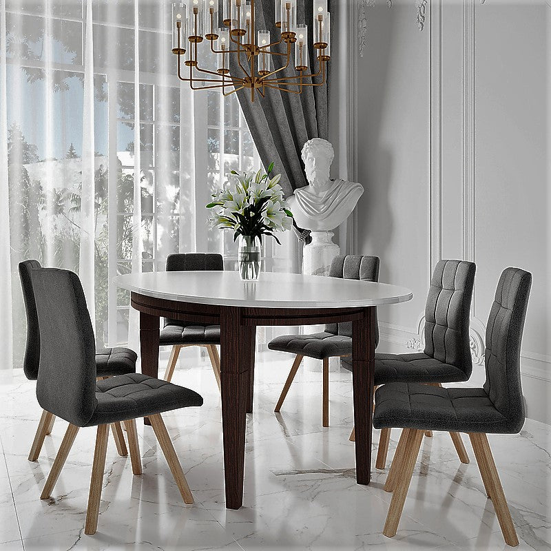 Oval dining table and chairs 